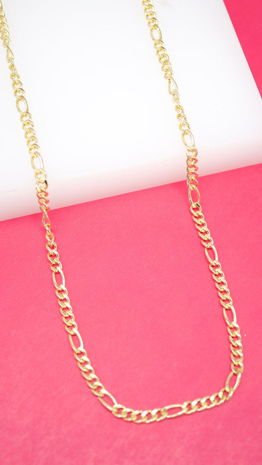 18K Gold Filled 4mm Figaro Chain (F67)