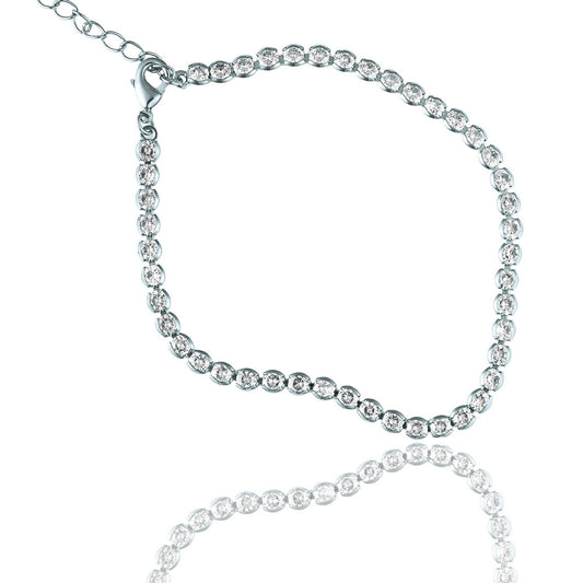 3mm Tennis Bracelet With Round Clear Cubic Zirconia Stones (I143A)