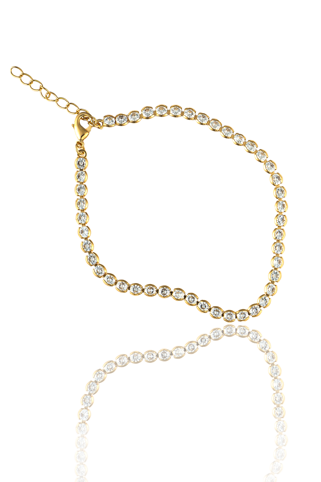 3mm Tennis Bracelet With Round Clear Cubic Zirconia Stones (I143A)