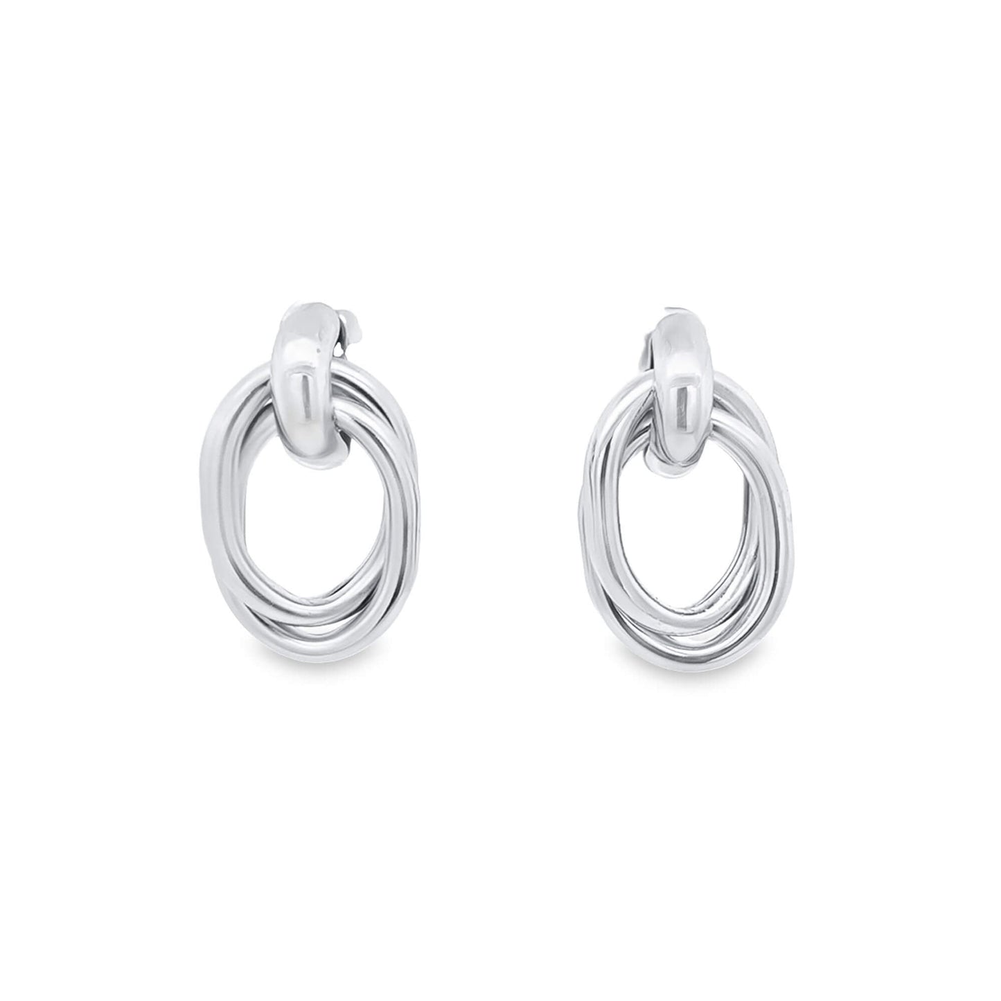 Two Plate Twisted Oval Earrings (k154A)