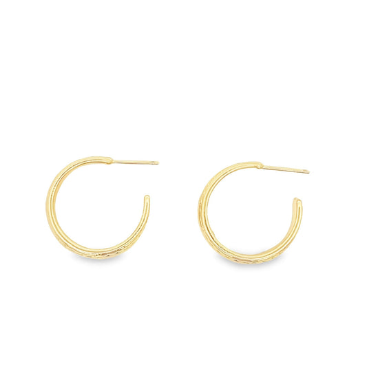 Wide Engraved Boarded Tiny Hoops (K240A)